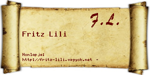 Fritz Lili névjegykártya